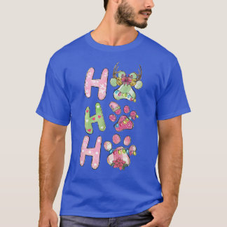 T-shirt Mignon Ho Ho Ho Pattes Noël Chapeau de Père Noël N