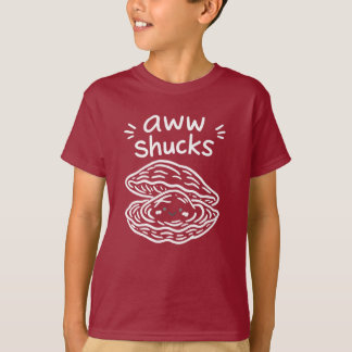T-shirt Mignon huître dessinée à la main en ligne blanche