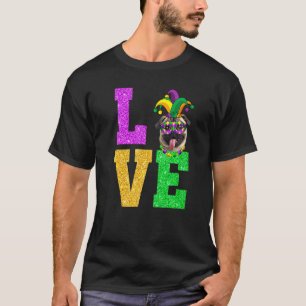 T-shirt Mignon J'adore Mardi Gras Chien Pug Chiot