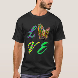 T-shirt Mignon Je T'aime Mardi Gras Pug Chien