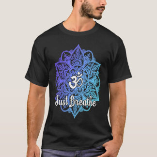 T-shirt Mignon juste sacré tatouage design Yoga Respirer M