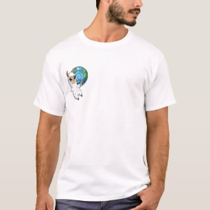 T-shirt Mignon lama prenant un selfie avec la planète Terr