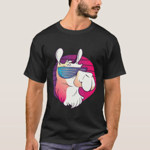 T-shirt Mignon Lama Rétro Style 80s  Alpaca