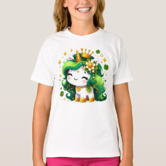 T-shirt Mignon Licorne Trèfle St Patricks Day Filles Enfan