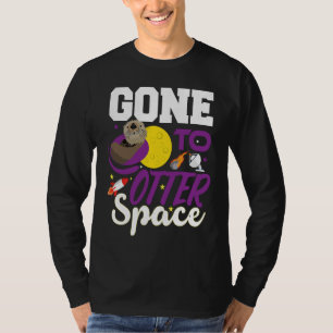 T-shirt Mignon Loutre Allé Dans L'espace De Loutre Pun G