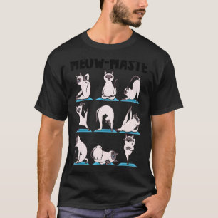 T-shirt Mignon Maître de Chat Yoga Asana Poses Méditation 