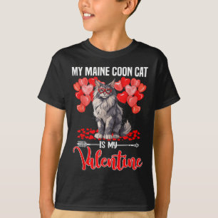 T-shirt Mignon Mon chat Maine Coon est mon Valentin Saint-