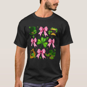 T-shirt Mignon Nœud Coquette & Trèfles Saint Patrick Enfan