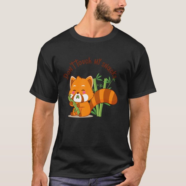 T-shirt mignon ours mangeant du bambou (Devant)