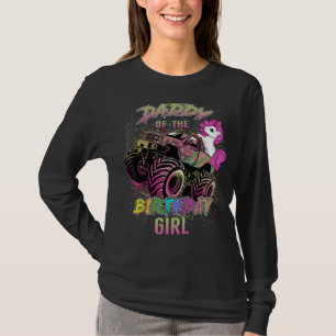 T-shirt Mignon Papa D'Un Monster Camion Girl Birthday Girl