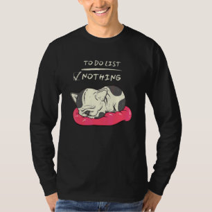 T-shirt Mignon Paresseux Dort Chien Pug Liste De Tâches Nè