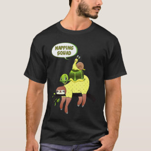 T-shirt Mignon Paresseux Tortue Escargot Chevauchant Drôle