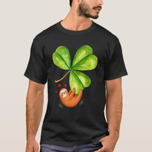 T-shirt Mignon Paresseux Trèfle St Patrick Jour Drôle Pare