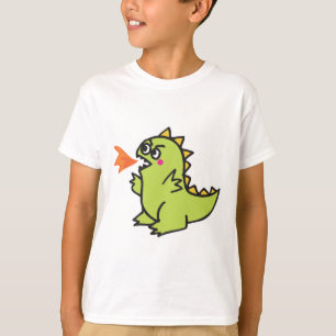 T-shirt mignon petit monstre de dragon de feu vert