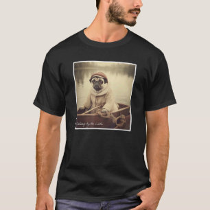 T-shirt Mignon Pug Marin Humour Pêche en Bateau