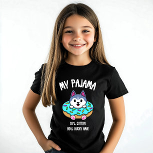 T-shirt Mignon Pyjama Husky Donut Drôle Amateur de Chien