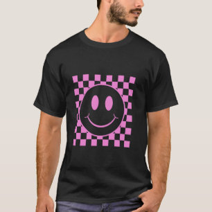 T-shirt Mignon Rétro Heureux Drôle Rose Sourire Visage Car