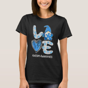 T-shirt Mignon Sensibilisation à l'Autisme Amour Gnome Nor