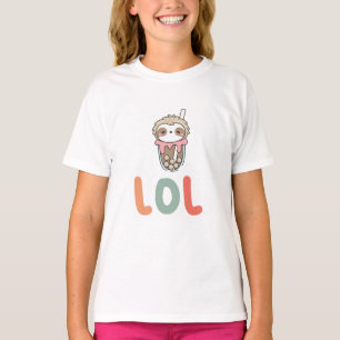 T-shirt Mignon Sloth Kawaii Bubble Tea MDR