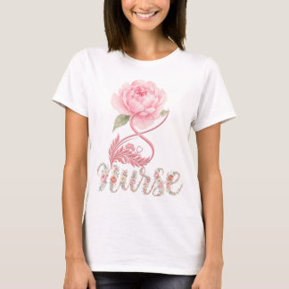 T-shirt Mignon Stéthoscope Médical Fleur Nursing & Doctor