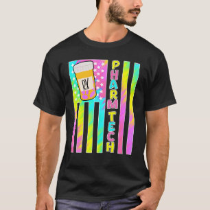 T-shirt mignon technicien en pharmacie pharm Drapeau améri