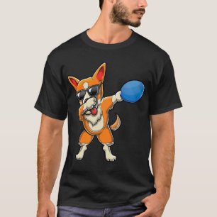 T-shirt Mignon Welsh Corgi Dabbing de Bétail Chien Disque