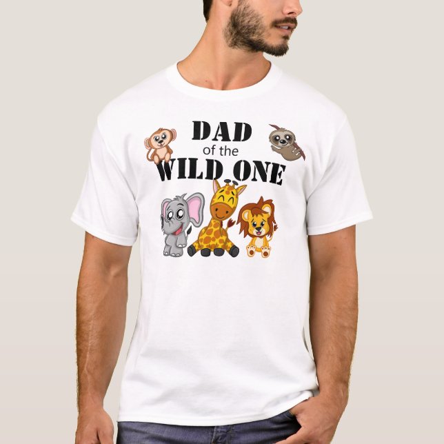 T-shirt Mignon Wild One Jungle Safari Animal Papa (Devant)