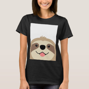 T-shirt Mignon Yoga Amusant Happy Sloth Visage Jungle Ani