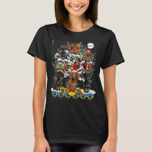 T-shirt Mignonette Père Noël Reindeer Elf Dachshunds Sur X