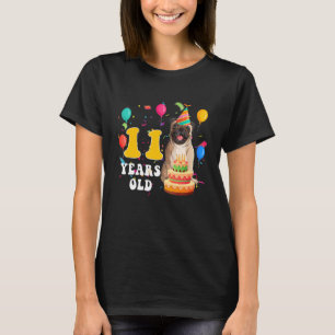 T-shirt Mignonne 11 ans Chien Carlin 11e fête d'anniversai