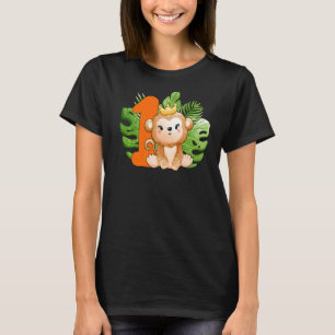 T-shirt Mignonne 1er Anniversaire Garçons Singe 1 Ans Safa