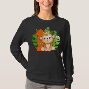 T-shirt Mignonne 1er Anniversaire Garçons Singe 1 Ans Safa