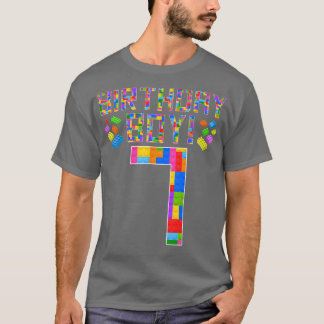 T-shirt Mignonne 7e anniversaire Cadeau 7 ans Bâtiment de