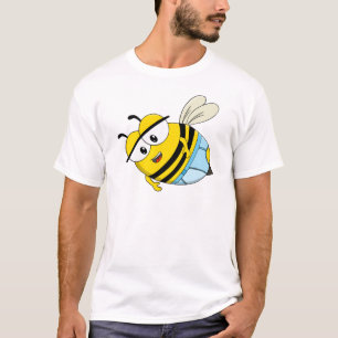 T-shirt Mignonne abeille de dessin animé portant des sous-