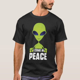 T-shirt Mignonne Alien Je Viens En Paix Espace Rave EDM Mu