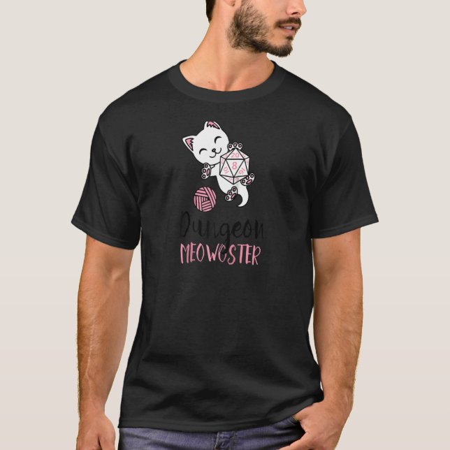 T-shirt Mignonne Amoureux des chats Dungeon Meowster Nerdy (Devant)