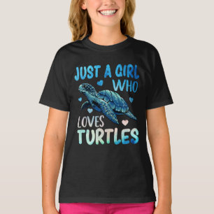 T-shirt Mignonne Aquarelle De Mer Juste Une Fille Qui Aime
