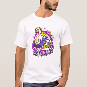 T-shirt Mignonne Autruche Juste Une Fille Qui Aime Les Ost