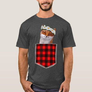 T-shirt Mignonne Avec Des Tournesols Qui Sortent De Poche