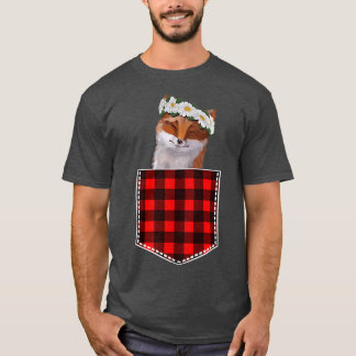 T-shirt Mignonne Avec Des Tournesols Qui Sortent De Poche