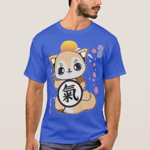 T-shirt Mignonne Avec L'Esprit Kanji Et L'Art Japonais Pou