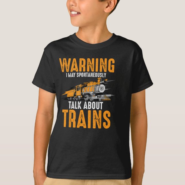 T-shirt Mignonne Avertissement Peut Parler Spontanément De (Devant)