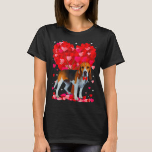 T-shirt Mignonne Beagle Chien Valentines Jour Coeur Chiot 