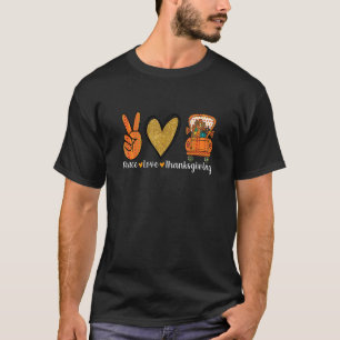 T-shirt Mignonne Blessé Thanksgiving Costume Paix Amour Me