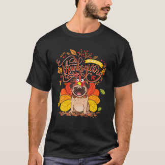 T-shirt Mignonne Bon thanksgiving Carlin Turquie chien cro