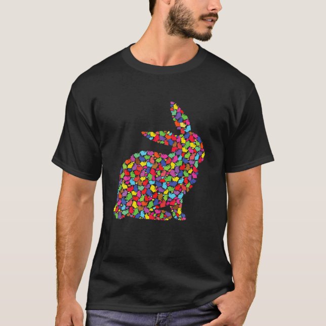 T-shirt Mignonne Bunny de Pâques Femme Hommes Enfants Prin (Devant)