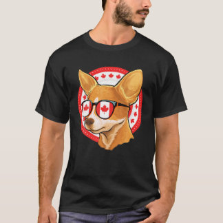 T-shirt Mignonne canadienne Chihuahua Feuille d'érable Can