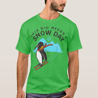 T-shirt Mignonne Cet Enfant A Besoin D'Un Pingouin De Ski 