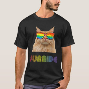 T-shirt Mignonne Chat Porter Gay pride en verre soleil Fem