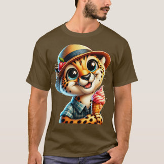 T-shirt Mignonne cheetah léopard crème glacée été vibes 1